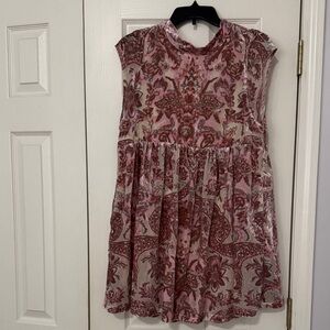 Free People Pink and Red Floral Mini Dress